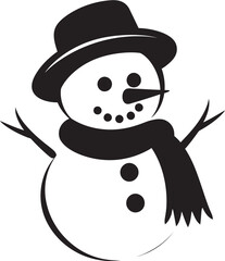 Icy Snowman Wonder Black Vector Snowy Bliss Cute Snowman Design