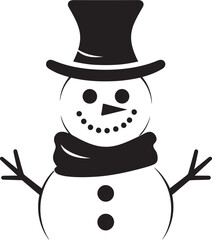 Snowy Bliss Cute Snowman Design Charming Snowflake Joy Black Logo