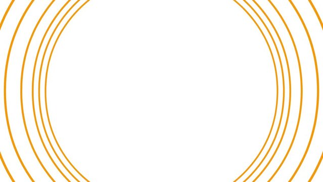 Animated increasing orange line circles from the center. Vector illustration isolated on white background.