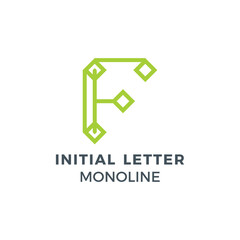 Initial Letter D Green Colour Mark Creative  Logo