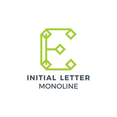 Initial Letter D Green Colour Mark Creative  Logo