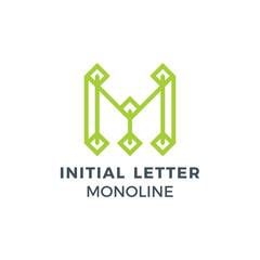 Initial Letter D Green Colour Mark Creative  Logo