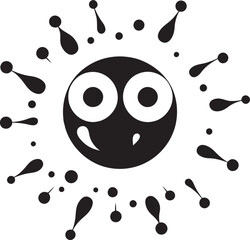 Adorable Pathogen Charm Black Vector Infectious Whimsical Delight Cute Logo