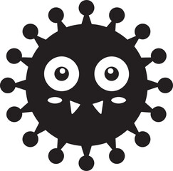 Microscopic Delight Black Vector Icon Playful Viral Serenade Cute Logo Icon