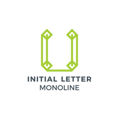 Initial Letter D Green Colour Mark Creative  Logo