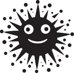 Adorable Pathogenic Joy Black Vector Infectious Whimsical Fun Cute Icon Design