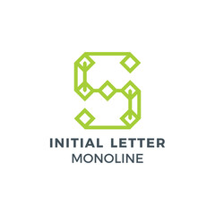 Initial Letter D Green Colour Mark Creative  Logo