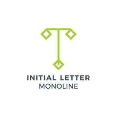 Initial Letter D Green Colour Mark Creative  Logo