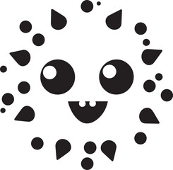 Adorable Pathogen Pal Cute Vector Design Cheery Microbe Mate Black Logo
