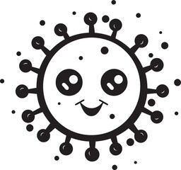 Viral Fluffiness Cute Vector Icon Infectious Joy Black Logo Design