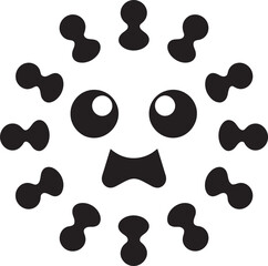 Playful Viral Serenade Cute Logo Icon Virus Flurry Black Logo Design