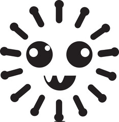 Infectious Delight Black Vector Design Radiant Virus Wonder Cute Black Icon