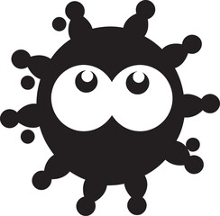 Microscopic Fluffiness Cute Vector Whimsical Viral Embrace Black Logo
