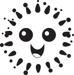 Whimsical Viral Wonder Cute Vector Design Radiant Pathogen Serenade Black Logo
