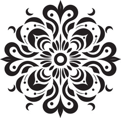 Minimalist Grace Black Element Design Delicate Scrollwork Vector Icon