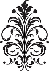 Stylish Ornamental Touch Black Icon Design Elegant Swirls Black Ornament Icon