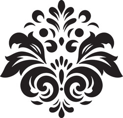 Exquisite Filigree Black Vector Icon Sophisticated Emblem Decorative Logo