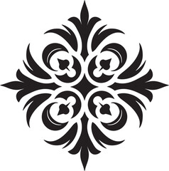 Elegant Patterns Vector Black Emblem Ornate Flourishes Black Ornament Icon