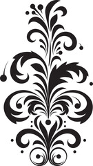 Chic Patterns Decorative Vector Emblem Elegant Lines Black Logo Emblem