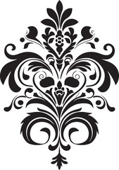 Stylish Scrollwork Vector Black Emblem Chic Patterns Black Ornamental Icon