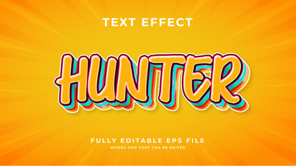 Hunter yellow text effect style