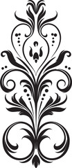 Stylish Ornamentation Black Emblem Icon Chic Detailing Decorative Vector Design