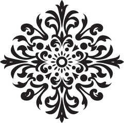 Refined Decor Ornament Element Vintage Elegance Black Vector Design