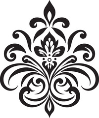 Ornate Symmetry Decorative Icon Refined Details Black Emblem Design