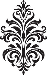 Stylish Ornamentation Vector Element Refined Curves Black Logo Icon
