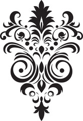 Minimalist Ornament Black Icon Design Delicate Flourish Decorative Vector