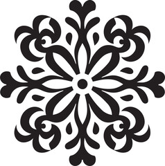 Graceful Decor Ornament Black Logo Icon Detailed Sophistication Vector Icon Design