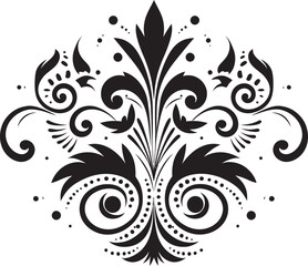 Ornate Simplicity Decorative Vector Design Delicate Embellishment Black Ornamental