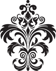 Minimalistic Elegance Black Logo Icon Refined Ornamental Touch Decorative Design