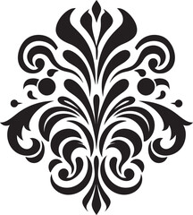Intricate Elegance Black Logo Icon Timeless Design Ornament Element