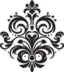 Chic Elegance Decorative Vector Icon Intricate Symmetry Black Ornament Design