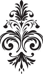 Refined Decor Black Ornament Icon Vintage Elegance Vector Element Design