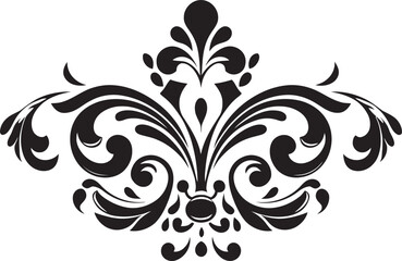Graceful Decor Black Element Design Detailed Sophistication Ornament Black Logo