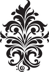 Stylish Ornamental Touch Vector Icon Design Chic Elegance Black Decorative Element