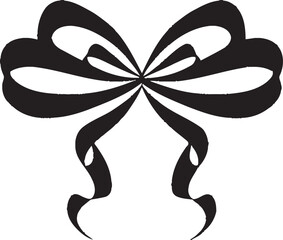 Exquisite Detailing Black Ribbon Element Sophisticated Charm Decorative Vector Ribbon