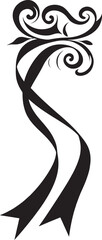 Subtle Embellishment Black Ribbon Design Elegant Curves Vector Black Ribbon Icon