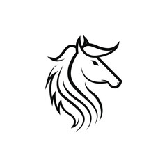 horse head logo design vector silhouette