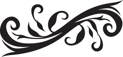 Chic Ribbon Intricacy Vector Element Design Elegant Ribbon Ornamentation Black Logo Icon