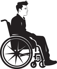 Equal Opportunity Black Logo Design Empowerment Route Vector Wheelchair Icon