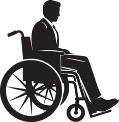 Inclusive Journey Black Icon Design Mobility Freedom Wheelchair Emblem