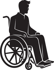 Equality Roll Wheelchair Vector Emblem Accessible Independence Disabled Icon Design