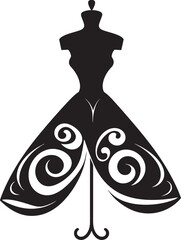 Timeless Appeal Black Vector Dress Runway Radiance Iconic Dress Emblem