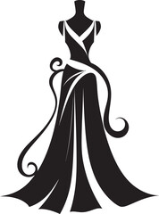 Runway Radiance Iconic Dress Emblem Glamorous Allure Womans Black Logo Dress