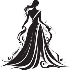 Fashionistas Choice Black Emblem Designer Chic Dress Vector Logo