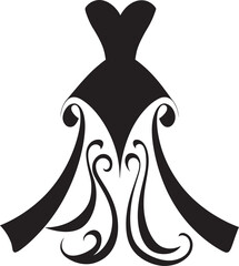 Elegant Silhouette Vector Logo Dress Sophisticated Style Womans Icon Design