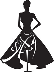 Designers Touch Black Logo Dress Couture Charm Womans Dress Icon